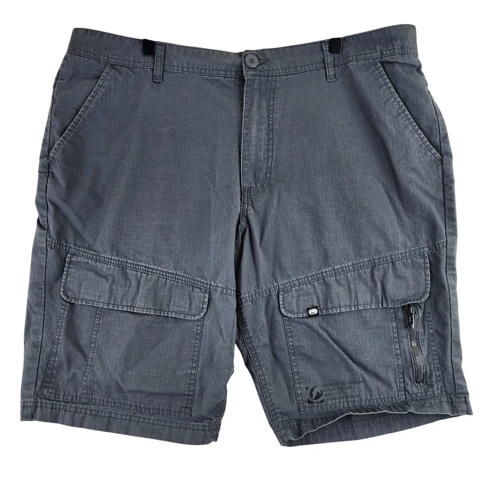 Ecko Unltd Cargo Shorts‎ Mens 40 Gray Ripstop Utility Streetwear
